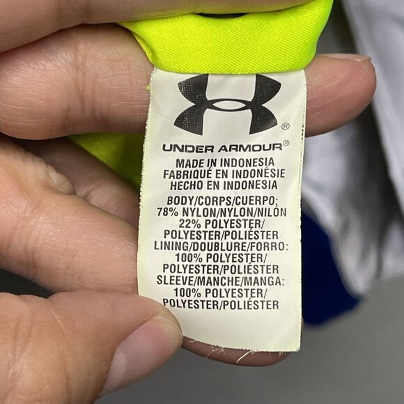 Under Armour Reflective Running Blue Jacket Lined Windbreaker Mens XL - Picture 4 of 7